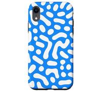 Blue and White Abstract Art with Cute Retro Vibes Case for iPhone XR
