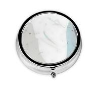 Blue and White Arta Small Three-Compartment Medicine Box That Can Be Placed in Your Pocket Or Purse and Can Store Vitamins.