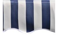 Blue and White Awning Fabric Replacement 6x3m Sunshade Canopy Cover Durable Awning Material with Valance Outdoor Shade Cloth for Patio or Garden Use