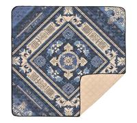 Blue and White Baroque Pattern Large Stylish Baby Activity Play Mat for Indoor Outdoor 1-Piecing Baby Crawling Mat for Babies Infants Toddlers, 50'' x 50''