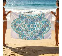 Blue And White Beach Towel 40”x80” Lightweight Travel Essentials Flower Beach Towels Oversized 100x200 Unisex Soft Comfortable Quick Dry Sand Resistant for Summer Swimming Camping Vacation SLJT-1955