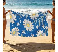 Blue And White Beach Towel 40”x88” Lightweight Travel Essentials Flower Beach Towels Oversized 100x220 Unisex Soft Comfortable Quick Dry Sand Resistant for Summer Swimming Camping Vacation SLJT-0644