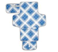 Blue and White Check Reusable Changing Pads for Baby with Tissue Pocket Travel Changing pad for Baby for Moms, Dads cambiadores de pa?ales para Bebes