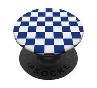 Blue And White Checkered Classic Checker Pattern PopSockets Adhesive PopGrip