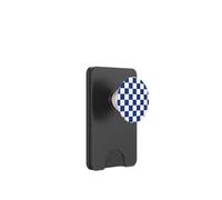 Blue And White Checkered Classic Checker Pattern PopSockets PopWallet for MagSafe