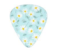Blue And White Dainty Floral Daisy,12 Pcs Guitar Pick,3 Different Thickness Plectrums for Acoustic Guitar Bass Ukulele (0.46mm 0.96mm 0.71mm)