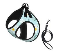 Blue And White Dainty Floral Daisy,Pet Harness,Adjustable Reflective Dog Harness,Pet Leash Vest,L