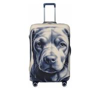 Blue and White Delft-Style Porcelain Tile Elastic Travel Luggage Cover Suitcase Protector, Print Suitcase Baggage Cover Anti-Scratch