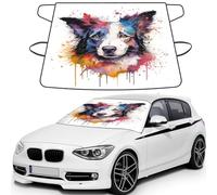 Blue And White Dog With Big Ears Print Car Windshield Cover For Ice And Snow Universal Fit For Most Cars Multifuntional Ice Protector Keep Snow Frost Off