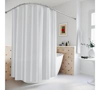Blue and White Fabric Shower Curtain Soft Washable Bathroom Decor Long 90 x 200 cm (35 x 79 inches) for Home Waterproof and Stylish Design.
