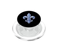 Blue And White Fleur De Lis French Floral Art PopSockets PopGrip for MagSafe