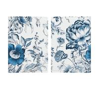 Blue And White Floral Pattern Printed Passport Cover Case Passport Holder For Travel Passport Cards Protector Travel Covers Wallet Case RFID Blocking Leather Card Case for Women Men, Blue And White