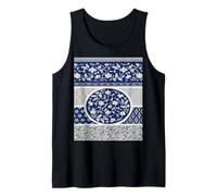 Blue and White Flowers Chinese Ornament Pattern Tank Top
