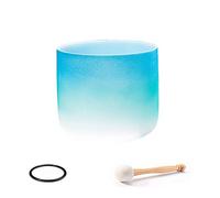 Blue And White Frosted Quartz Crystal Singing Bowl C/D/E/F/G/A/B Note, Sound Healing Percussion, For Yoga Meditation Therapy,Blue White,6