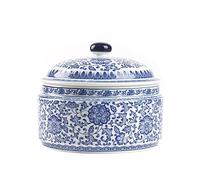Blue and White Ginger Jar, Ceramic Chinoiserie Decorative Jars for Home, Office, Ginger Jar Vase Pocelain for Table, Living Room, Bookshelf, Mantle Fireplace, Centerpieces 6.5"