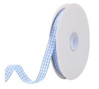 Blue and White Gingham Ribbon Blue Ribbon for Hair Accessory Craft Checkered Ribbon Picnic Craft Light Wedding Home Decoration Valentine's Day Gift Wrapping Floral Decoration Bouquet 3/8 Inch x 50 Yd