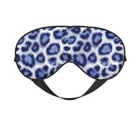 Blue and White Leopard Spots Sleep Mask Eye Mask with Adjustable Strap, Eye Sleep Shade Cover Blocks Light for Women Men Airplane Travel Nap Meditation
