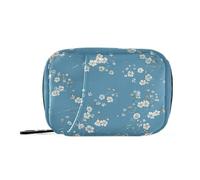 Blue and White Oil Painting Flower Medicine Pill Boxes with Detachable Compartments, Practical 3 Times a Day Pill Organizer for Purse, Blue And White Oil Painting Flowers, 1 size