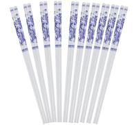 Blue and White Pattern Ceramic Chopsticks 10 Pairs Dinner Use