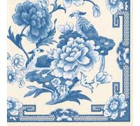 Blue and White Pattern Floral Caspari Lunch Napkins 20 in Pack 3 ply 33 cm Square