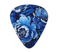 Blue and white peony Prints Guitar Picks - 12-Piece Set with 3 Different Thicknesses, Suitable for Electric and Acoustic Guitars