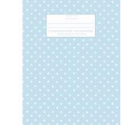 Blue and White Polka Dot Composition Notebook - 100 Lined Pages, 7.5 x 9.25 in | Classic Dotted Cover | Wide Ruled Notebook for School, Journaling, or Homeschool | Simple & Stylish Stationery