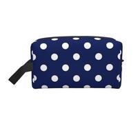 Blue and White Polka DotsMakeup Trave Bag for Women,Cosmetic Large Capacity Organizer