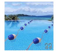 Blue and White Pool Lane Dividers, Pool Safety Divider Rope Buoy Line, Floating Fence with 2 Hooks, for Swimming Waterways Beaches