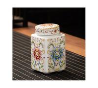 Blue and White Porcelain Ginger Jars, 6x9.5cm/200ml Traditional Chinese Porcelain Ceramic Ginger Vase & Tea Storage Jar with Lid for Storing Cookies Tea Coffee Beans or Kitchens Seasonin (Yellow)