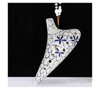 Blue And White Porcelain Gold Painted Ocarina 12 Hole AC Tuned Ocarina Middle Pitch C Tune Beginner Professional Performance