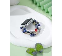 Blue And White Porcelain Stone Bead Watch Band Compatible with Apple Watch Bands 38mm 40mm 41mm 42mm 44mm 45mm 46mm 49mm, Hand-Beaded Stretch Strap for iWatch Ultra Series 11 10 9 8 7 SE 6 5 4 3 2 1
