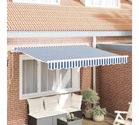 Blue and White Replacement Canopy Fabric 235 x 195 cm Weather-Resistant Polyester with Valance UV-Resistant Sunshade for Patio Balcony Garden Comfort
