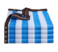 Blue and White Shade Cloth, UV Protection Tarp with Grommets, Outdoor Canopy for Balcony, Garden, Greenhouse - Sizes: 1x2m to 5x10m, Versatile Sunshade Solutions