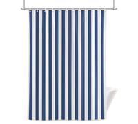 Blue and White Stripe Shower Curtain for Bathroom, Modern Abstract Minimalist Geometric Blue Vertical Linens Waterproof Cloth Fabric Bathroom Accessories Set with 12 Plastic Hooks, 72” x 78”