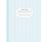 Blue and White Striped Composition Notebook: Aesthetic Cute and Preppy Pastel Stripe Journal for Teen Girls and Women for School Work or Writing | College Rule Lined Pages