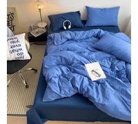 Blue and White Striped Duvet Cover Set 100% Cotton Duvet Cover Set Queen Size, Simple Stripes Bedding Set with 2 Pillowcases, 4 Pcs Cover Set with Zipper Closure, for All Seasons, Blue 2,Twin