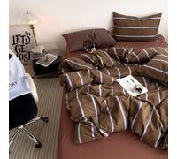 Blue and White Striped Duvet Cover Set 100% Cotton Duvet Cover Set Queen Size, Simple Stripes Bedding Set with 2 Pillowcases, 4 Pcs Cover Set with Zipper Closure, for All Seasons, Blue 2,Twin