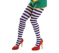 Blue and White Striped Tights XL