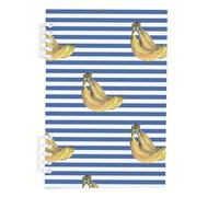 Blue and White Stripes A5 Notebook, Banana A5 Notebooks, Lined Paper Work Notebook 120Pages/60Sheets, Work Book for Dairy, Journal for Journaling Writing, Journaling Supplies Women Man