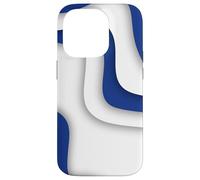 Blue And White Wavy Abstract Wave Pattern Case for iPhone 14 Pro