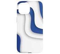 Blue And White Wavy Abstract Wave Pattern Case for iPhone 15