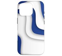 Blue And White Wavy Abstract Wave Pattern Case for iPhone 16 Pro