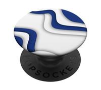 Blue And White Wavy Abstract Wave Pattern PopSockets Adhesive PopGrip