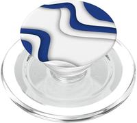 Blue And White Wavy Abstract Wave Pattern PopSockets PopGrip for MagSafe