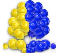 Blue and Yellow Balloon 30pcs Royal Blue and Yellow Balloon 10 Inch Latex Balloons for Birthday Wedding Anniversary Bachelorette Party Decorations