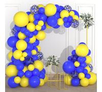 Blue and Yellow Balloon Arch Kit, Royal Blue Yellow Balloon Garland Kit Latex Balloons Yellow Confetti Balloons for Baby Shower Anniversary Birthday Wedding Graduation Office Party DIY