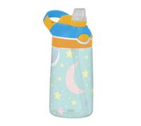 Blue and Yellow Cartoon Stars and Moon Water Bottle with Leak Proof Spout Lid Leak Proof Water Cup for Travel, Camping, Sports termos para agua Calie