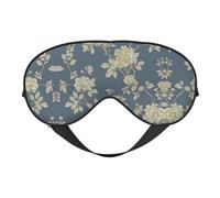 Blue and Yellow Flowers Light Blocking Sleep Mask Adjustable Comfortable Soft Eye Cover Reversible Night Rest