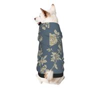 Blue And Yellow Flowers Print Dog Hoodie For Small Dogs, Warm, Soft, And Breathable Sweatshirt, Easy To Wear Jumper, Pet Winter Weather Coat Pullover