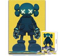 Blue And Yellow Kaws Jigsaw Puzzles 1000 Pieces for Teenagers Mindful Learning Fun Game Unique Gift for Joyful Celebrations Size 38x52cm